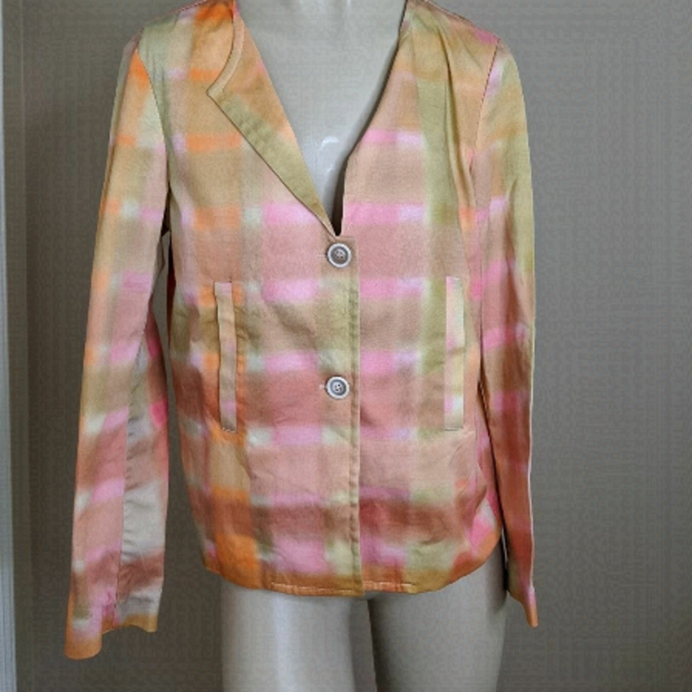 𝅺PIAZZA sempione - pastel watercolor blazer suit jacket two buttons and pockets